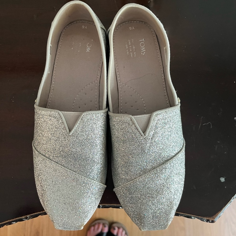 Toms Silver Sparkly shoes